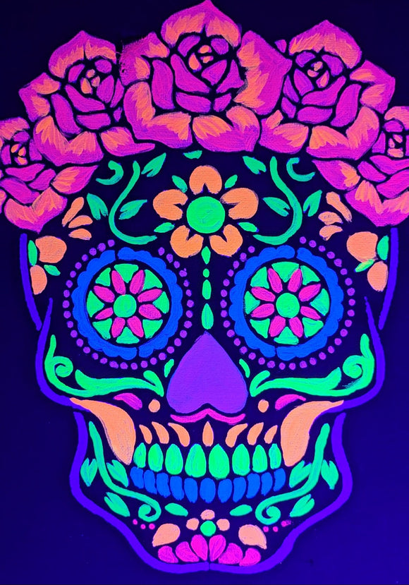 Puff & Paint Blacklight Sugar Skull - October 20