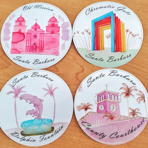 Santa Barbara Wine Art Sticker Pack